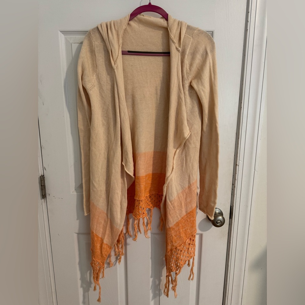 Rip curl Cream and Orange Cardigan with Fringe